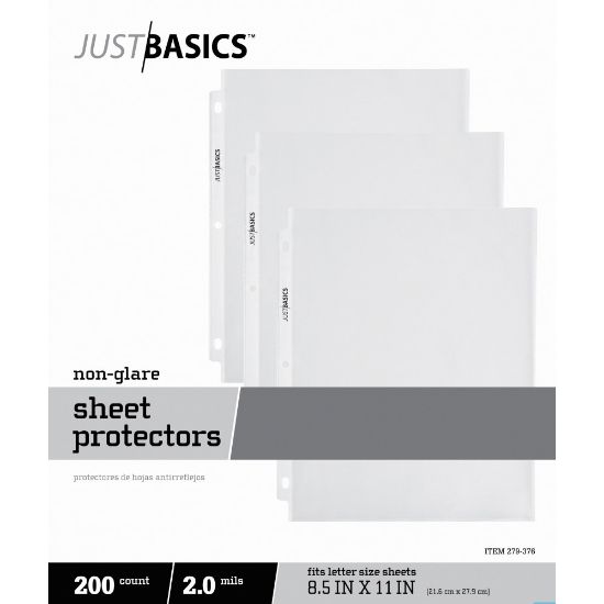 Picture of Just Basics Lightweight Sheet Protectors, 8-1/2 x 11in, Non-Glare, Box Of 200