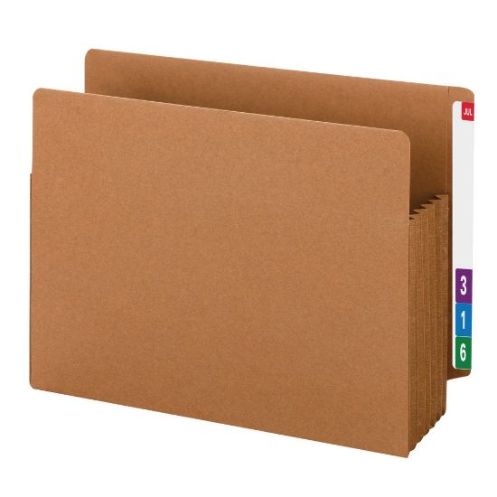 Picture of Smead TUFF End-Tab File Pockets, 5 1/4in Expansion, Letter Size, 30% Recycled, Redrope, Box Of 10