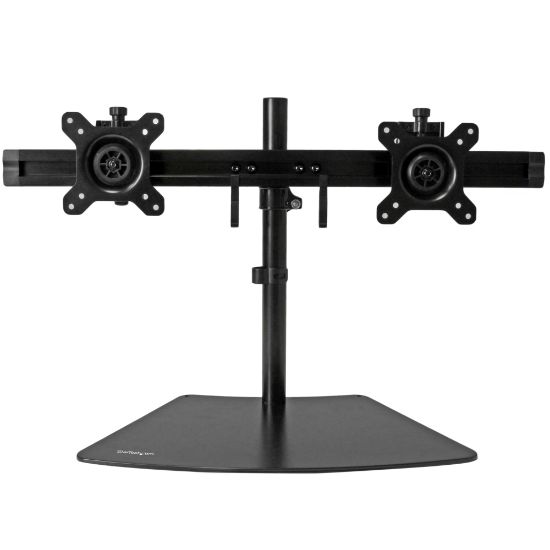 Picture of StarTech.com Dual Monitor Stand - Horizontal - For up to 24in VESA Monitors - Black - Adjustable Computer Monitor Stand - Steel & Aluminum