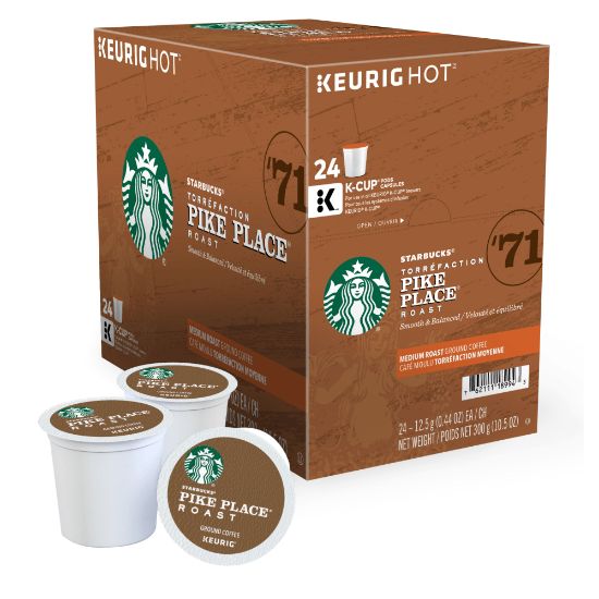 Picture of Starbucks Single-Serve Coffee K-Cup, Pike Place, Carton Of 24