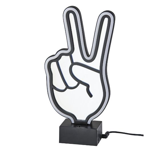 Picture of Adesso Simplee Infinity Neon Table Lamp, 10inH, Peace Sign, Black