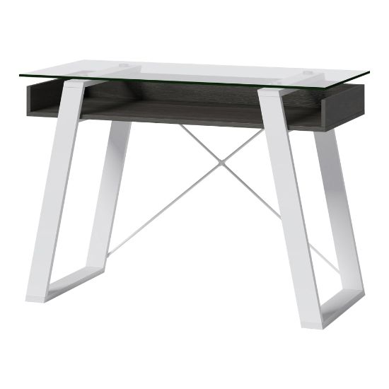 Picture of Elle Decor Lara 42inW Writing Desk, Cool Gray/Snow White