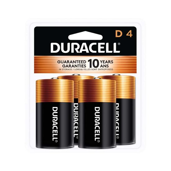 Picture of Duracell Coppertop D Alkaline Batteries, Pack Of 4