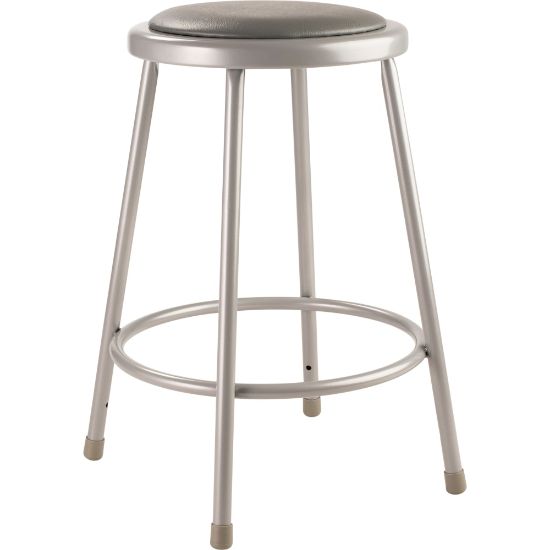 Picture of National Public Seating Vinyl-Padded Task Stool, Gray Seat/Gray Frame