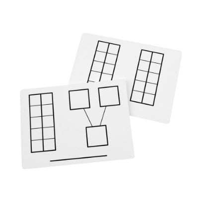 Picture of Didax Dry-Erase Ten Frame Mats, 9in x 12in, White, Pack Of 2