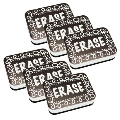 Picture of Ashley Productions Magnetic Whiteboard Erasers, Chalk Loop, Pack Of 6 Erasers