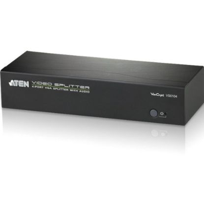 Picture of ATEN 4-Port VGA Splitter with Audio - 450 MHz to 450 MHz - Audio Line In - Audio Line Out - Serial Port - VGA In - VGA Out