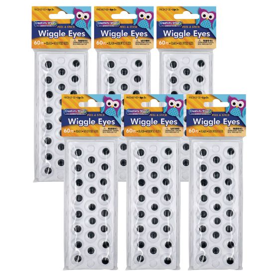 Picture of Creativity Street Peel & Stick Wiggle Eyes, Black, 60 Eyes Per Pack, Set Of 6 Packs