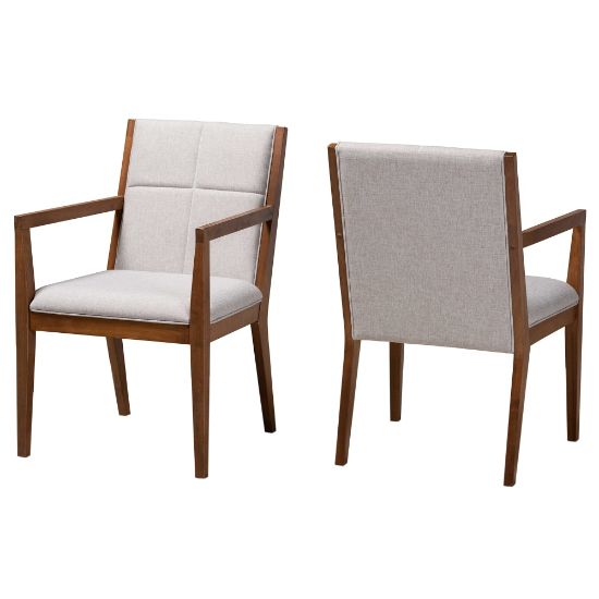 Picture of Baxton Studio Theresa Accent Chairs, Gray/Beige, Set Of 2 Chairs