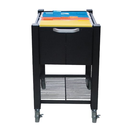 Picture of Vertiflex SmartWorx Sidekick Steel File Cart, 27 3/4inH x 15inW x 16 1/2inD, Black