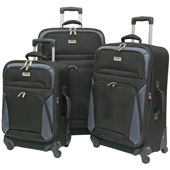 Picture of Geoffrey Beene Brentwood 3-Piece Luggage Set, Black