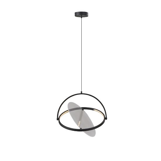 Picture of Adesso ADS360 Orsa LED Pendant Lamp, 18inH x 18inW, Black Shade/Black Base