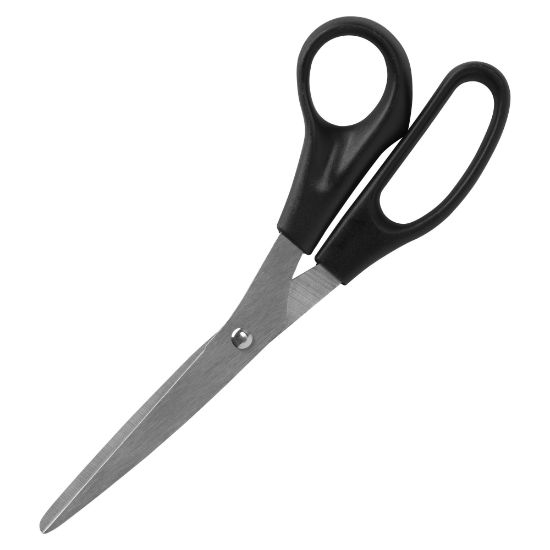 Picture of Sparco 8in Bent Multipurpose Scissors - 8in Overall Length - Bent - Stainless Steel - Black - 2 / Pack