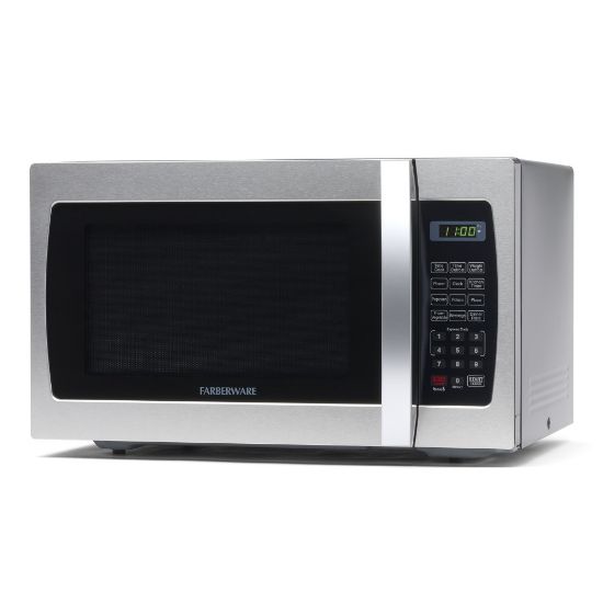 Picture of Farberware Professional 1.3 Cu Ft Countertop Microwave Oven, Stainless Steel/Black