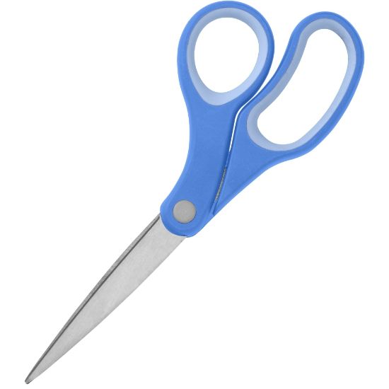 Picture of Sparco 8in Bent Multipurpose Scissors - 8in Overall Length - Bent - Stainless Steel - Blue - 1 Each