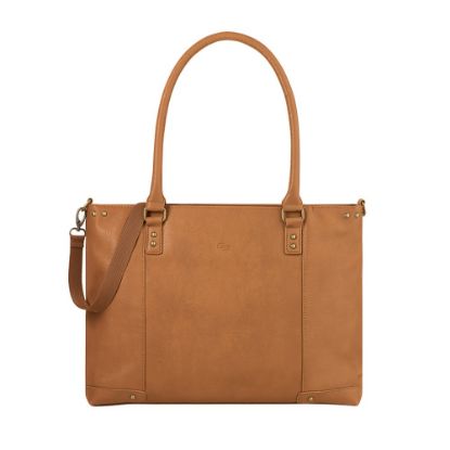 Picture of Solo New York Greenwich Tote With 15.6in Laptop Pocket, Tan/Burgundy