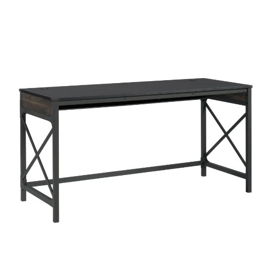 Picture of Sauder Foundry Road 59inW Commercial Office Table Computer Desk, Carbon Oak