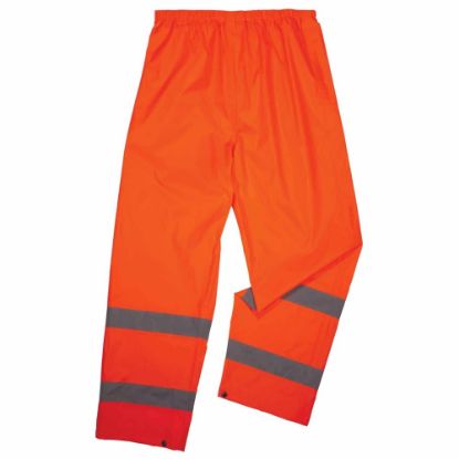 Picture of Ergodyne Glowear 8916 Class E Lightweight Hi-Vis Rain Pants, 5X, Orange