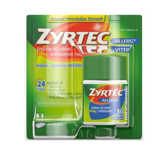 Picture of Zyrtec Allergy Relief Tablets, Box of 30