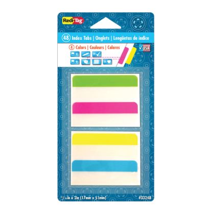 Picture of Redi-Tag Removable Index Tabs, Assorted Colors, 2in x 11/16in, Pack Of 48