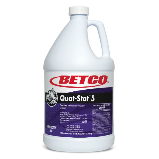 Picture of Betco Quat-Stat 5 Disinfectant, Lavender, 140 Oz Bottle, Case Of 4