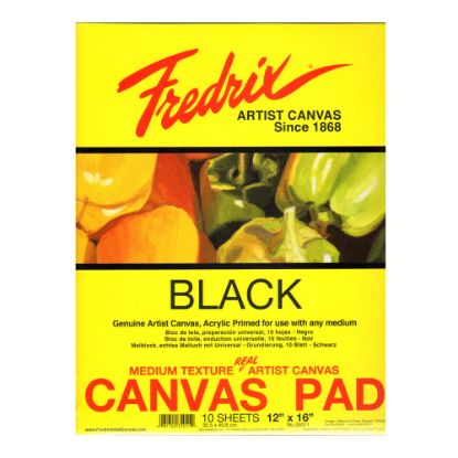 Picture of Fredrix Black Canvas Pad, 12in x 16in, 10 Sheets