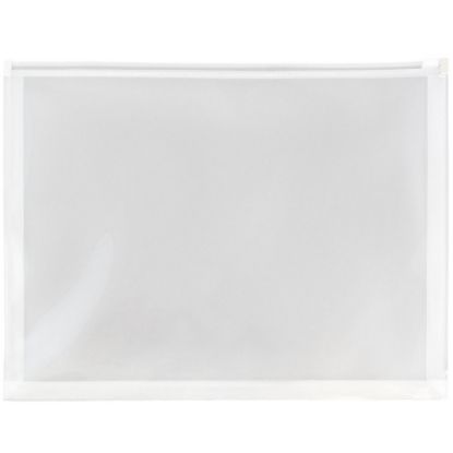 Picture of JAM Paper Plastic Envelopes, Zipper Closure, Letter-Size, 9 3/4in x 13in, Clear, Pack Of 12