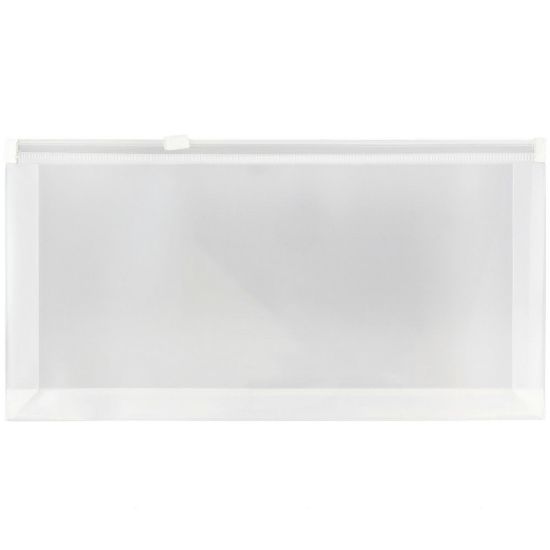 Picture of JAM Paper Plastic Envelopes, 4 3/4in x 9 1/2in, Clear, Pack Of 12