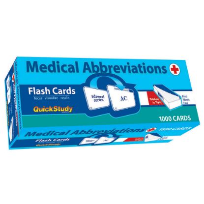 Picture of QuickStudy Flash Cards, 4in x 3-1/2in, Medical Abbreviations, Pack Of 1,000 Cards