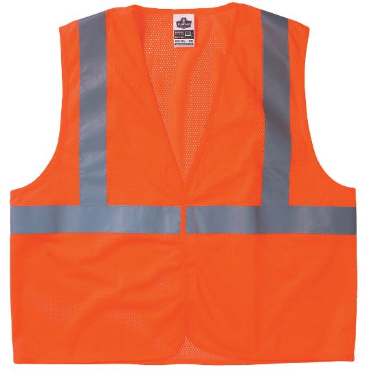 Picture of Ergodyne GloWear Safety Vest, 8210HL Economy Mesh Type-R Class 2, Large/X-Large, Orange