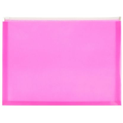 Picture of JAM Paper #10 Plastic Envelopes, Zipper Closure, Hot Pink, Pack Of 12