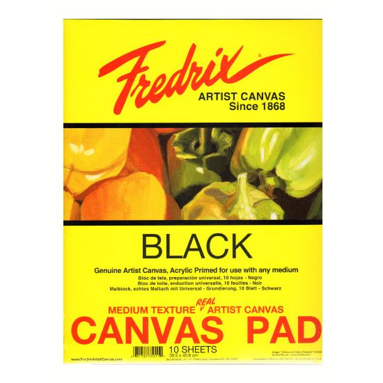 Picture of Fredrix Black Canvas Pad, 16in x 20in, 10 Sheets