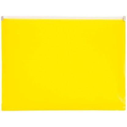 Picture of JAM Paper #10 Plastic Envelopes, Zipper Closure, Yellow, Pack Of 12