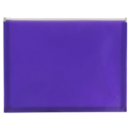 Picture of JAM Paper #10 Plastic Envelopes, Zipper Closure, Purple, Pack Of 12