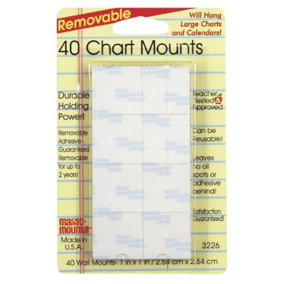 Picture of Miller Studio Removable Magic Mounts, Chart Mounts, 1in x 1in, White, 40 Tabs Per Pack, Set Of 6 Packs