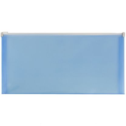 Picture of JAM Paper #10 Plastic Envelopes, Zipper Closure, Blue, Pack Of 12