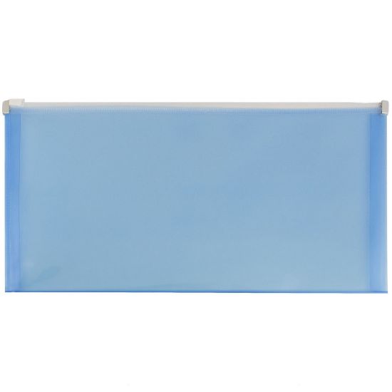 Picture of JAM Paper #10 Plastic Envelopes, Zipper Closure, Blue, Pack Of 12