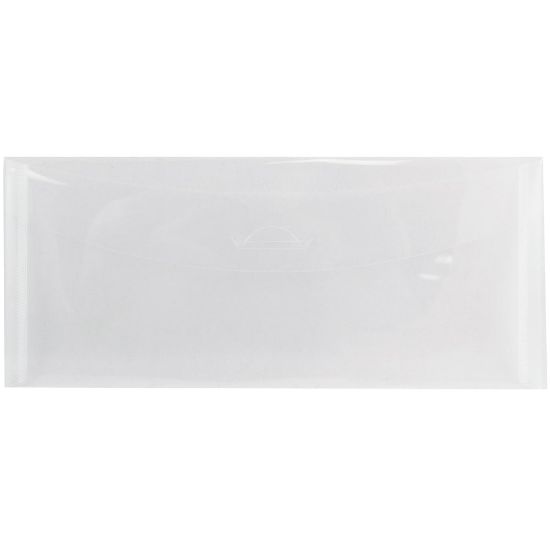 Picture of JAM Paper #10 Plastic Business Envelopes, Tuck Flap Closure, Clear, Pack Of 12