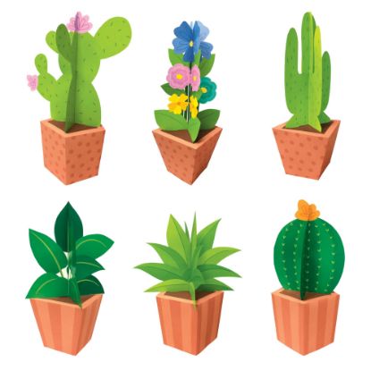 Picture of Creative Teaching Press Positively Plants 3-D POP Potted Plants 18-Piece Bulletin Board Set