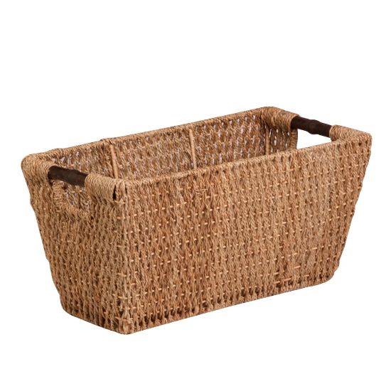 Picture of Honey-Can-Do Seagrass Basket With Handles, Medium Size, 10in x 10in x 20-1/4in, Brown/Natural