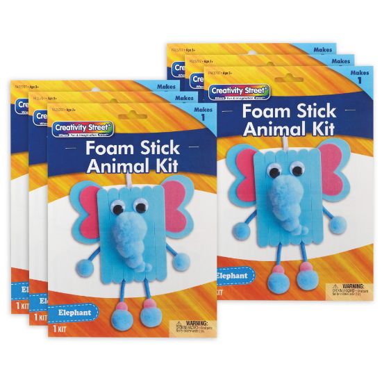 Picture of Creativity Street Foam Stick Animal Kits, 11in x 7-3/4in x 1-1/4in, Elephant, Set Of 6 Kits