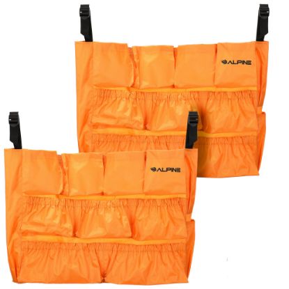 Picture of Alpine Caddy Bags For Large Round And Square Trash Cans, 12-Compartment, 19-1/2inH x 29inW x 1-3/4inD, Orange, Pack Of 2 Bags