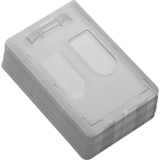 Picture of SKILCRAFT Dual-ID Card Holders, 2-1/4in x 3-7/16in, White, Pack Of 12 Holders