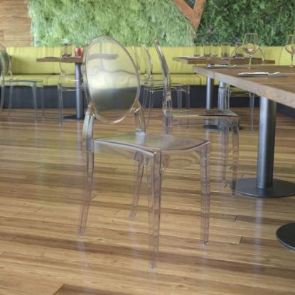 Picture of Flash Furniture Ghost Extra Wide Chairs, Clear, Set Of 4 Chairs