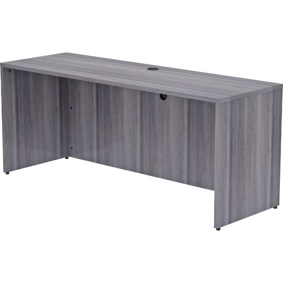 Picture of Lorell 72inW Credenza Computer Desk, Weathered Charcoal