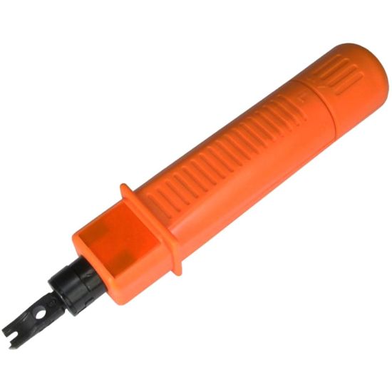 Picture of 4XEM 110/66 Impact Punchdown Tool For Cat5/Cat6 Network Cable - Orange - Alloy Steel - 0.36 lb - Built-in Blade Storage