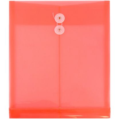 Picture of JAM Paper Open-End Plastic Envelopes, Letter-Size, 9 3/4in x 11 3/4in, Pink, Pack Of 12