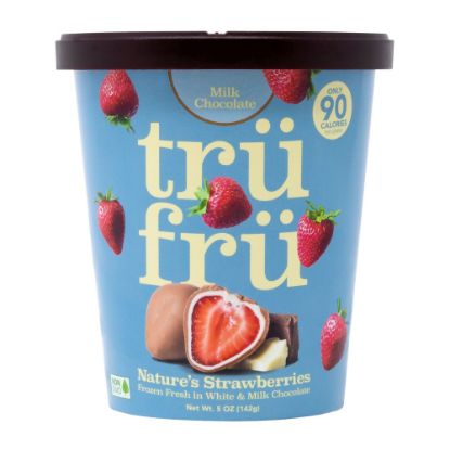 Picture of Tru Fru Natures Strawberries Frozen Fresh In White And Milk Chocolate, Carton Of 8 Tubs