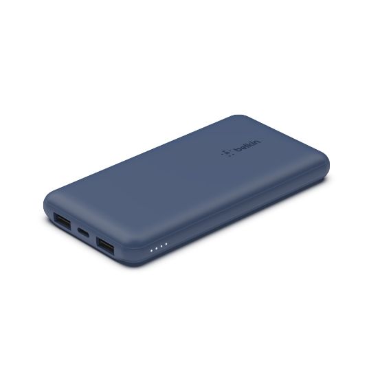 Picture of Belkin BoostCharge USB-C Portable Charger 10K Power Bank With 1 USB-C Port and 2 USB-A Ports & Included USB-C To Cable, Blue