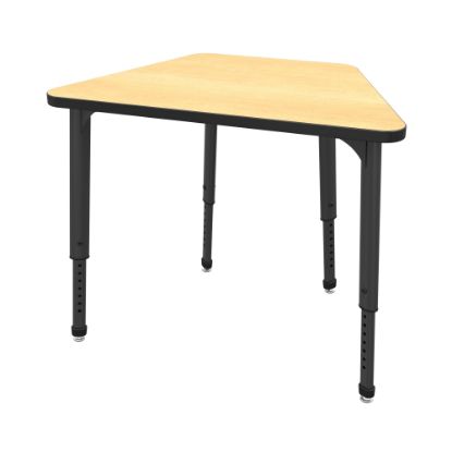 Picture of Marco Group Apex Series Adjustable Trapezoid 36inW Student Desk, Fusion Maple/Black